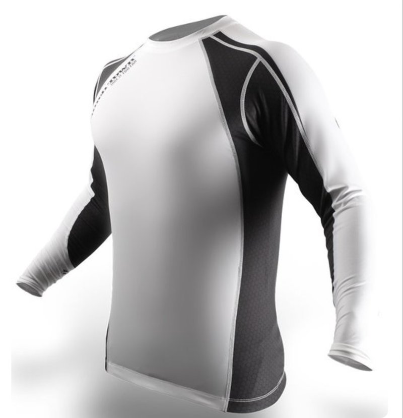 Punch Town PunchTown Rash Guard Classic Lange Mouwen Wit Zwart