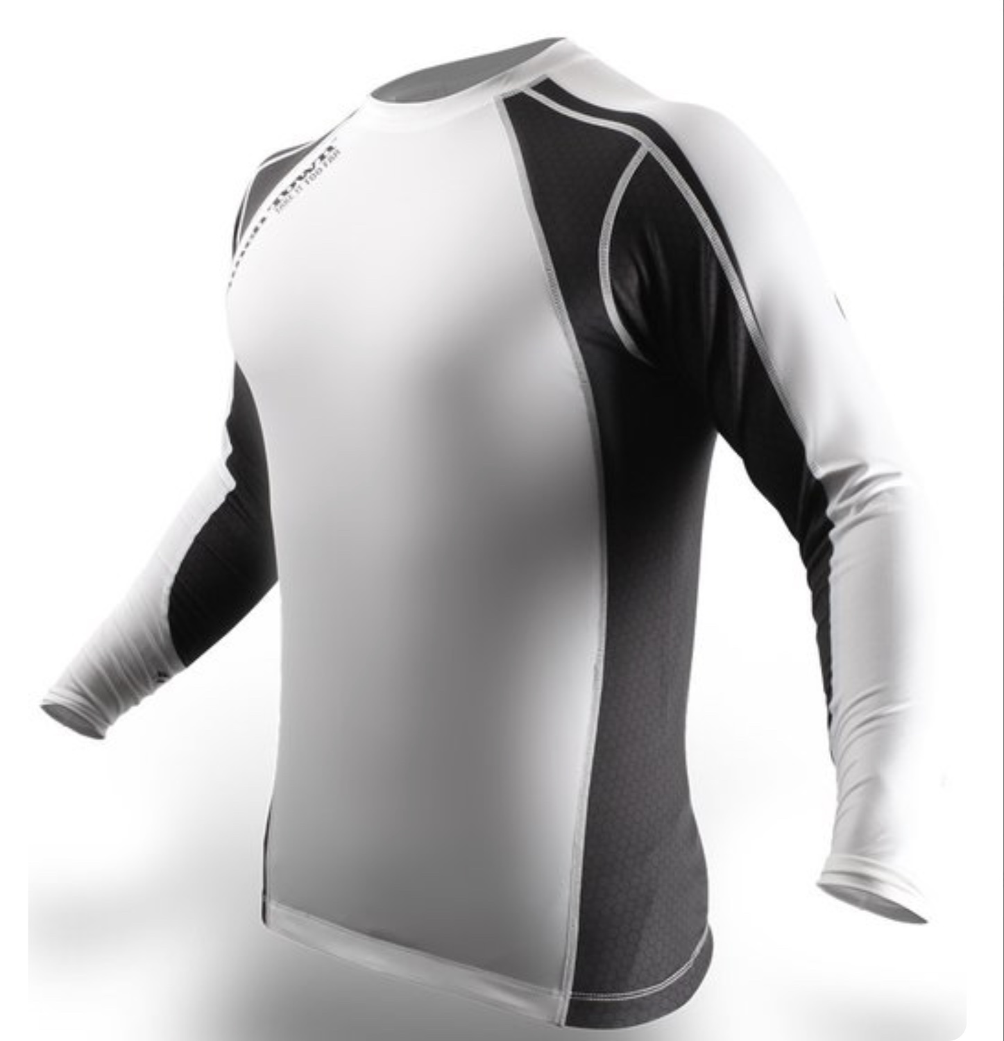 PunchTown Rash Guard Classic Long Sleeve White Black