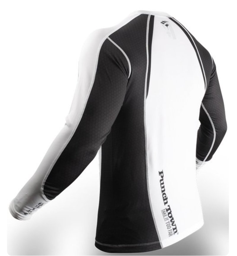 Punch Town PunchTown Rash Guard Classic Lange Mouwen Wit Zwart