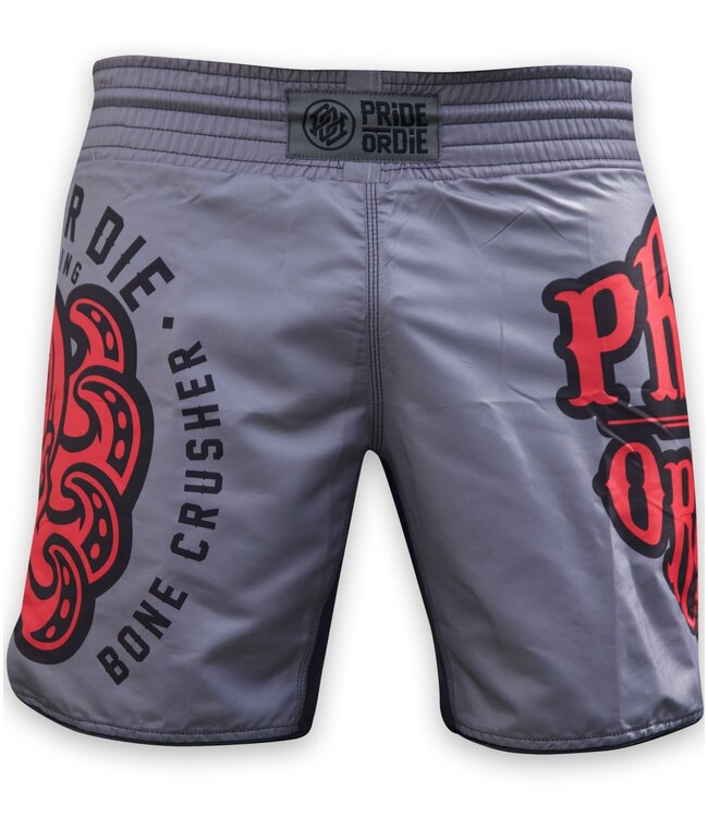 PRIDEorDIE MMA Fight Shorts Bone Crusher Grey