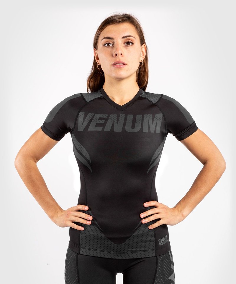 Venum Venum ONE FC IMPACT Rashguard K/A Damen Schwarz Schwarz