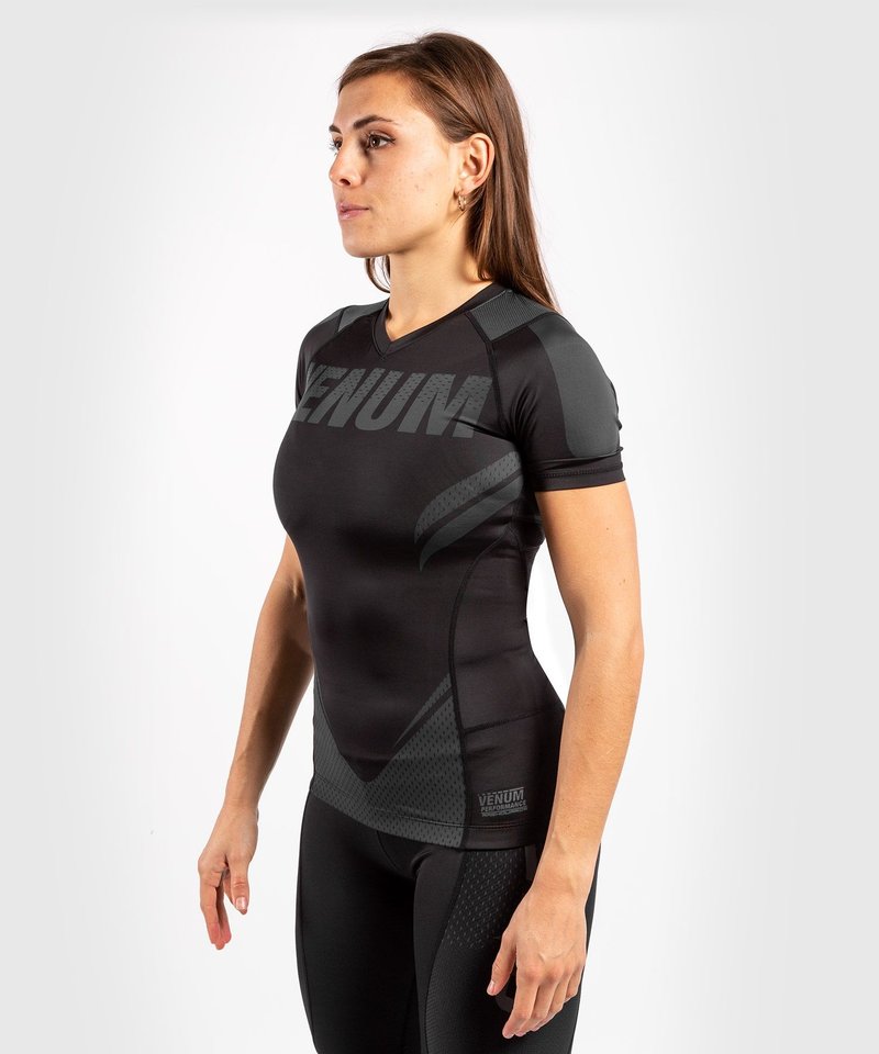 Venum Venum ONE FC IMPACT Rashguard S/S Dames Zwart Zwart