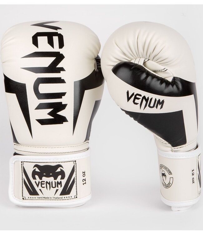 Venum ELITE Boxing Gloves White Black Kickboxing