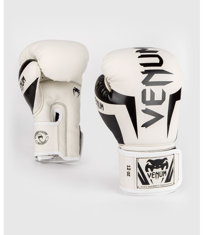 Venum ELITE Boxing Gloves White Black Kickboxing