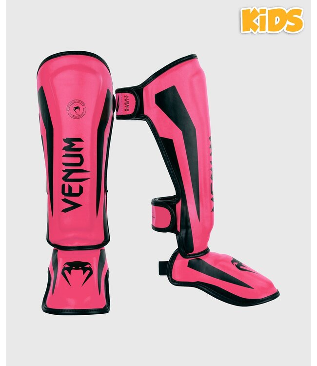 Venum Elite Kids Shin Guards Pink Black