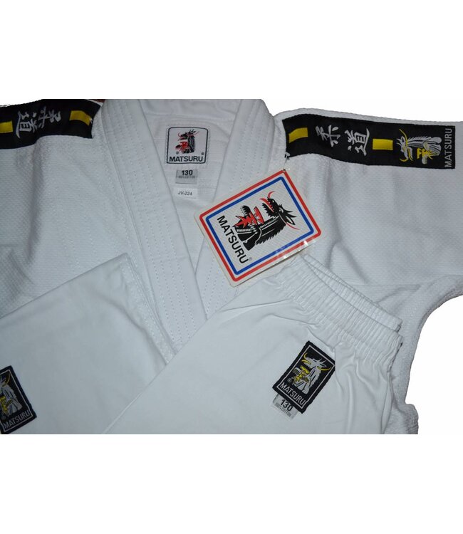 Matsuru judo suit Juvo 0003 with label White Judo Clothing