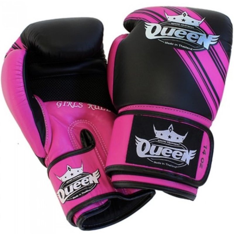 Queen Queen BGQ Vixen 1 Kickboks Bokshandschoenen Leer Zwart Roze