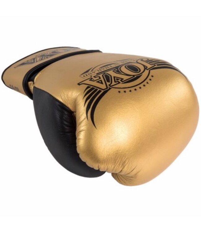 Joya Joya POWER MAX Kickboxhandschuhe Gold Schwarzes Leder