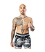 8 Weapons Muay Thai Short Carbon Sak Yant Tigers Zwart