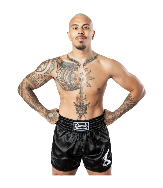 8 Weapons 8 WEAPONS Strike Muay Thai Kickboxing Shorts Schwarz Weiss