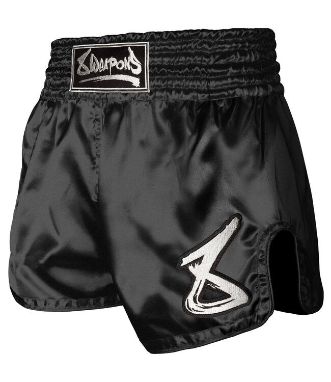 8 Weapons 8 WEAPONS Strike Muay Thai Kickboxing Shorts Schwarz Weiss