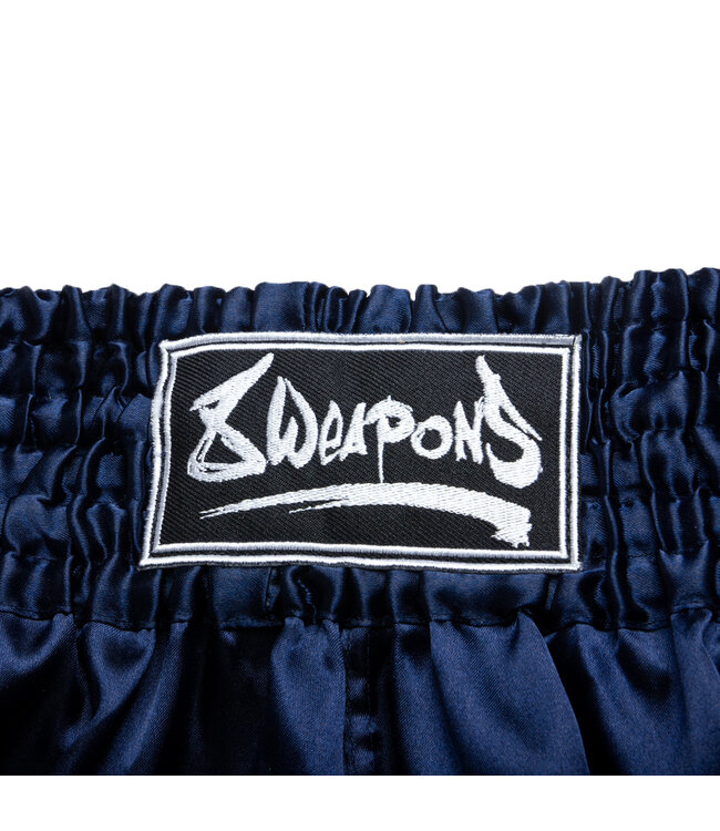 8 WEAPONS Strike Muay Thai Kickboxing Shorts Blau Weiß