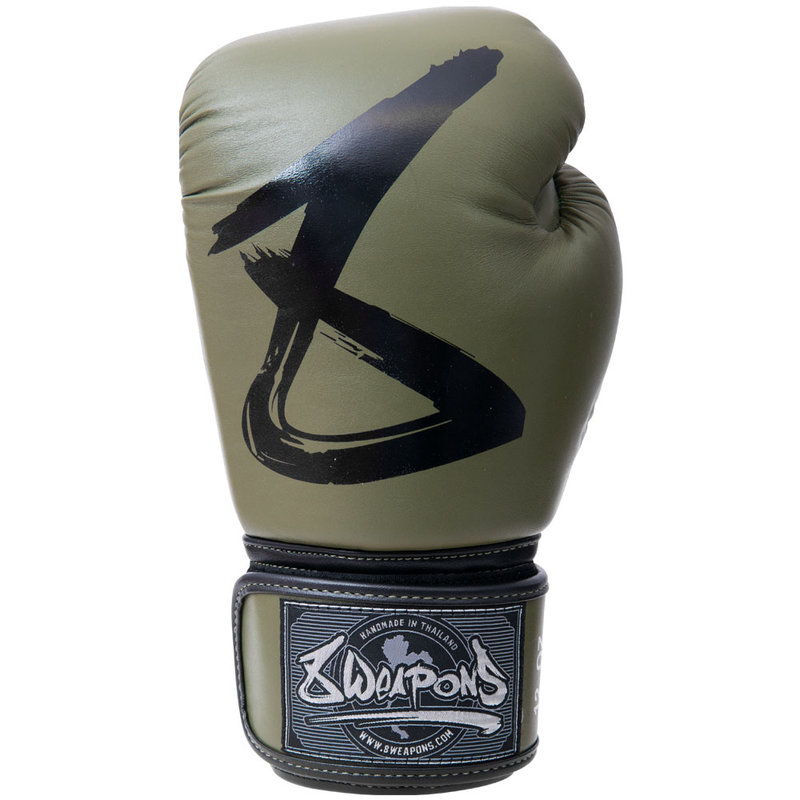 8 Weapons 8 WEAPONS Big 8 Premium Boxing Gloves Leather Olive Green