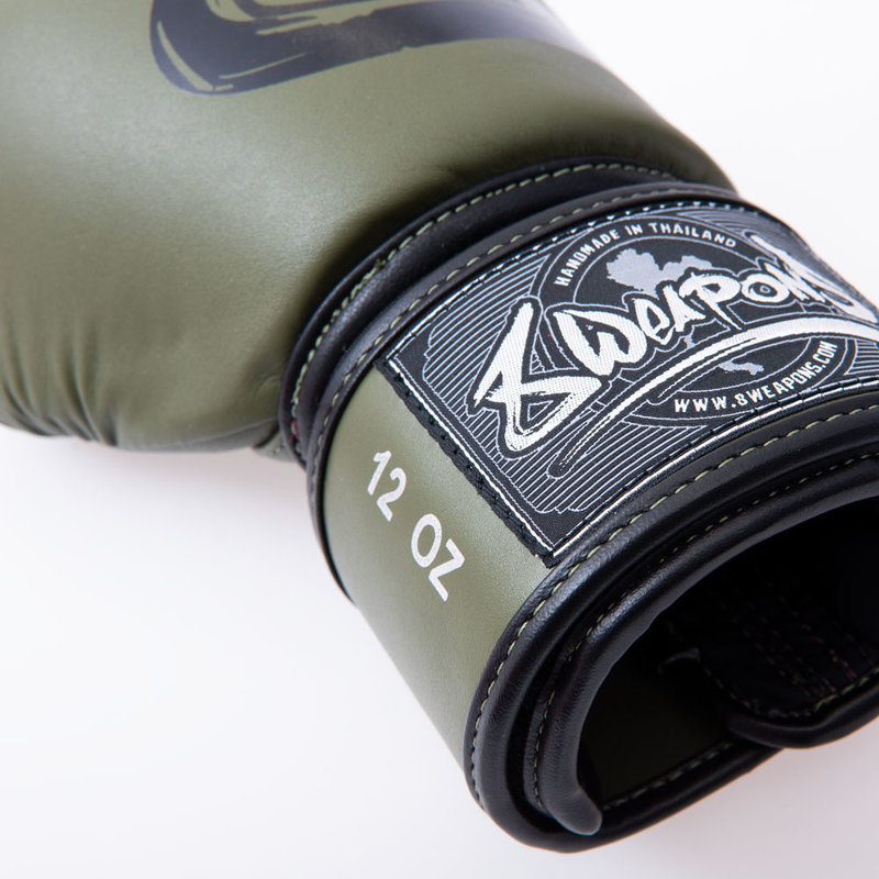 8 Weapons 8 WEAPONS Big 8 Premium Boxing Gloves Leather Olive Green