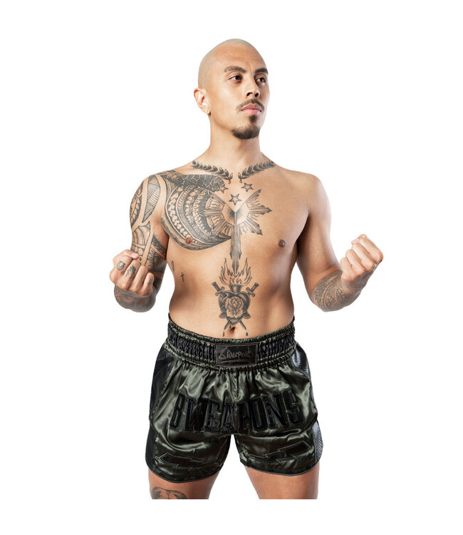 8 WEAPONS Muay Thai Shorts Carbon Underworld Olivgrün