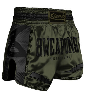 8 Weapons 8 WEAPONS Muay Thai Short Carbon Underworld Olijfgroen