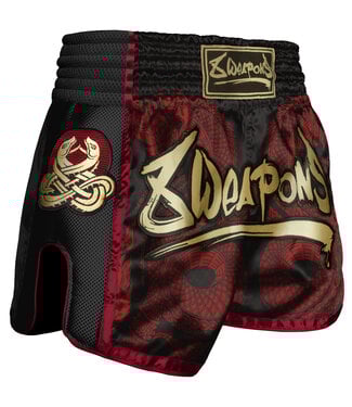 8 Weapons 8 WEAPONS Muay Thai Short Sak Yant Naga Zwart Rood