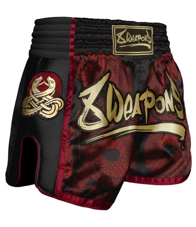 8 Weapons 8 WEAPONS Muay Thai Shorts Sak Yant Naga Black Red