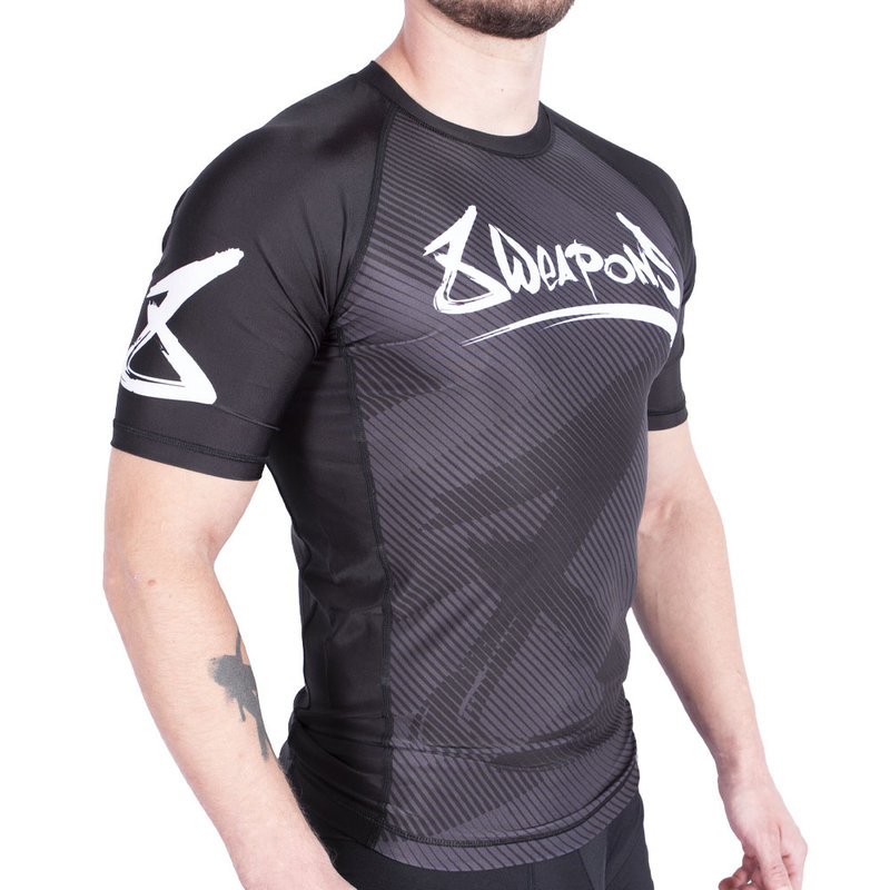 8 Weapons 8 WEAPONS Rash Guard Short Sleeves Strike Zwart