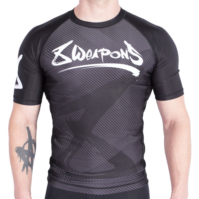 8 Weapons 8 WEAPONS Rash Guard Short Sleeves Strike Zwart