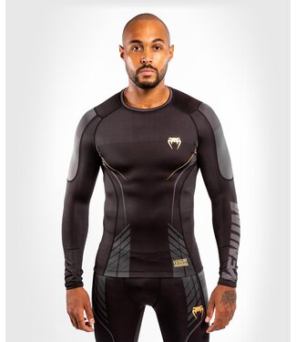 Venum Venum Athletics Compressie T-shirt Rash Guard L/S Zwart Goud
