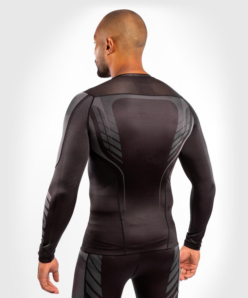 Venum Venum Athletics Compression T-Shirt Rash Guard L/A Schwarz Gold