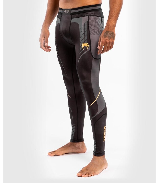 Venum Athletics Sport Kompressionshose Tights Schwarz Gold