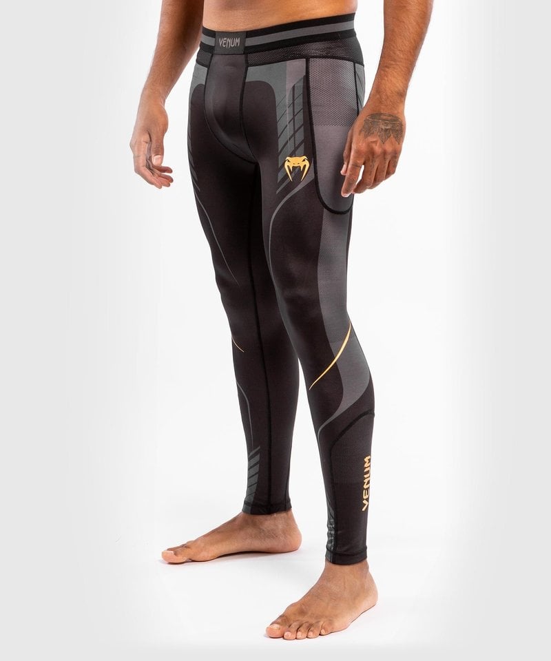 Venum Athletics Compression Pants Tights Black Gold - FIGHTWEAR