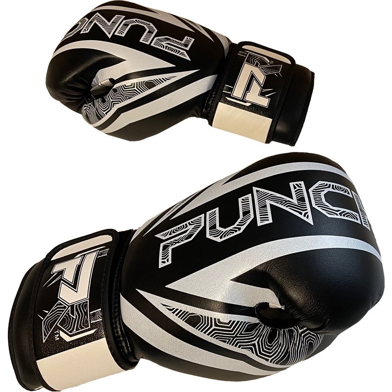 PunchR™  PunchR™ Boxhandschuhe Electric Schwarz Weiß Mikrofaser