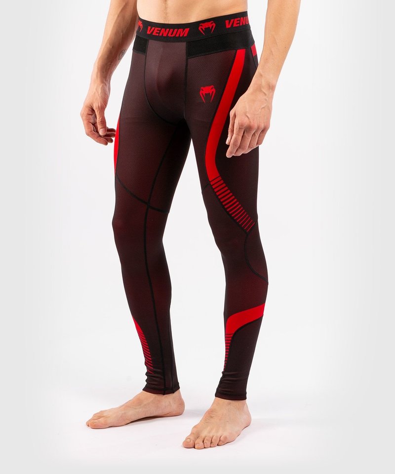 Venum No Gi 3.0 Compression Pants Tights Black Red - FIGHTWEAR