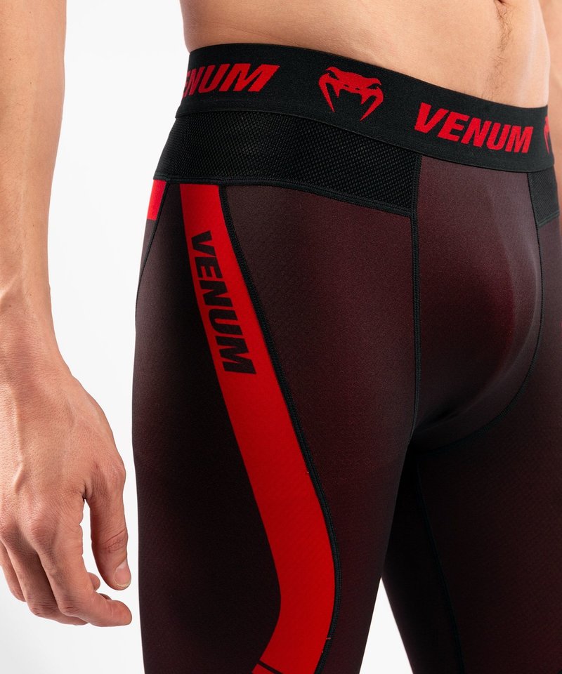 Venum OKINAWA 3.0 Sports Leggings Compression Tights Black Red - FIGHTWEAR  SHOP EUROPE