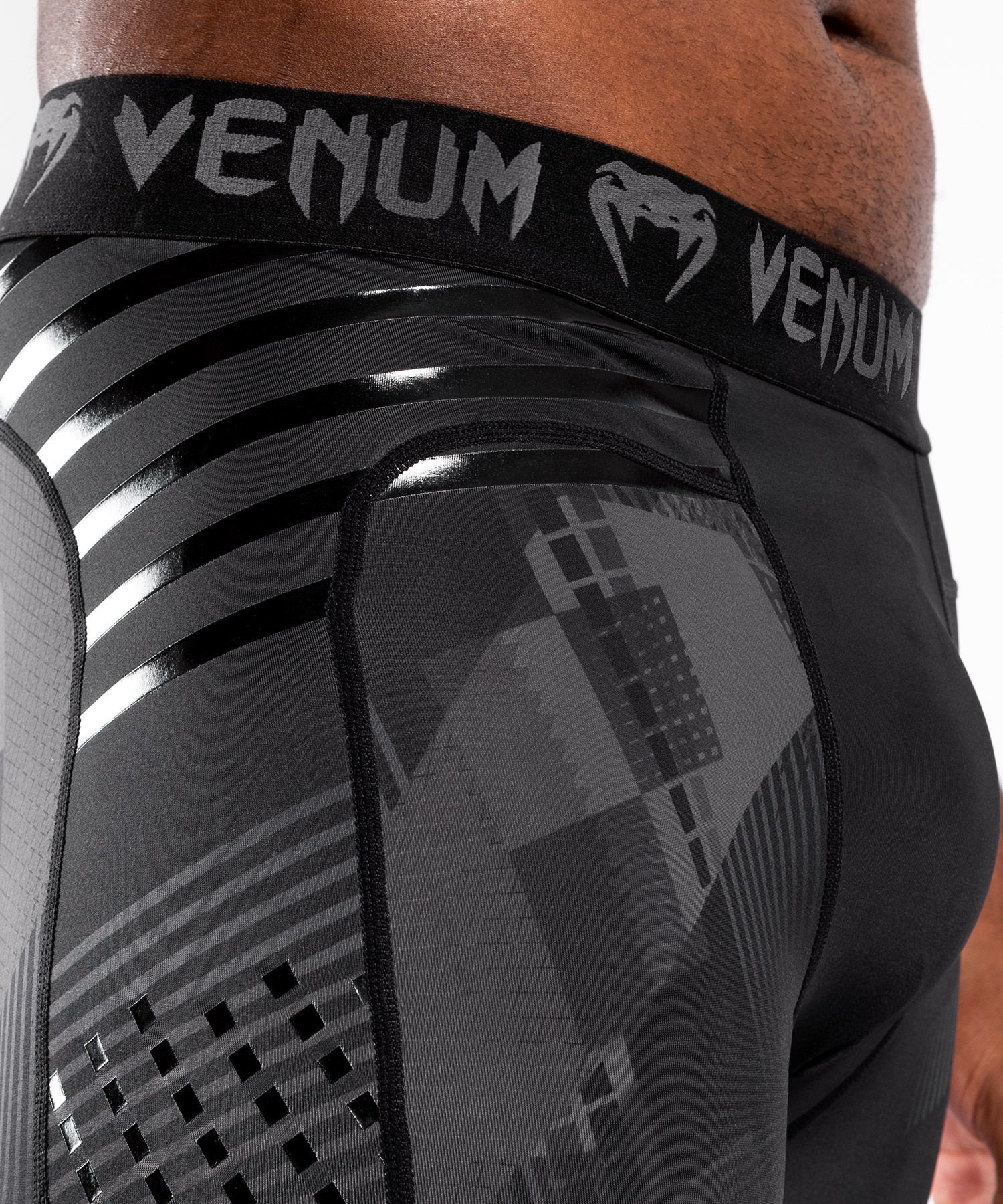 Venum SKULL Sports Legging Spats Tights Black Black - FIGHTWEAR