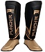 PunchR Electric Kickboxing Muay Thai Shin Guards Black Gold Microfiber