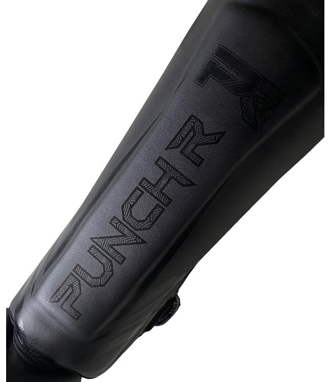 PunchR™ Electric Kickboxing Muay Thai Shin Guards Black Black Microfiber