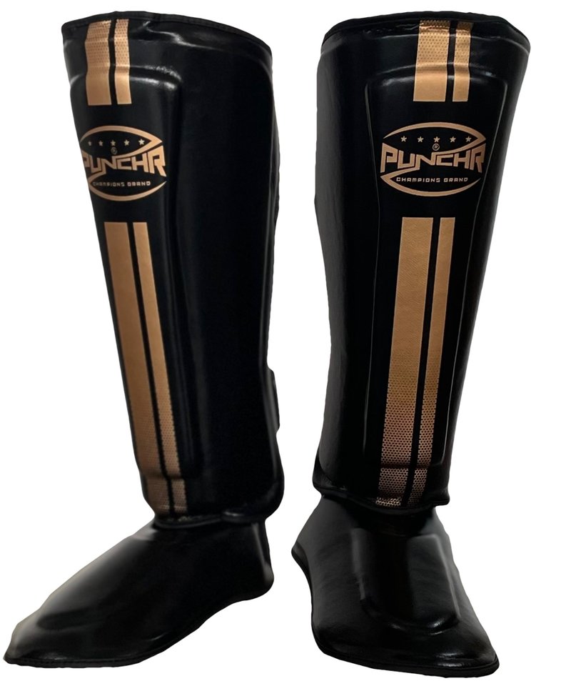 PunchR™  PunchR™ Pro Range Shinguards Black Fade Gold