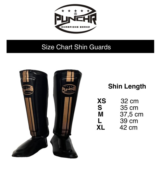 PunchR™  PunchR™ Pro Range Schienbeinschützer Schwarz Fade Gold