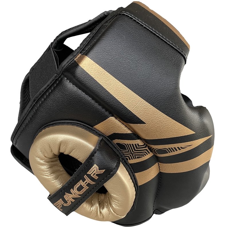 PunchR™  PunchR™ Martial Arts Head Gear Electric Black Gold