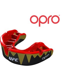 UFC OPRO Platinum Gebitsbeschermer Zwart Metal Goud Rood Adult