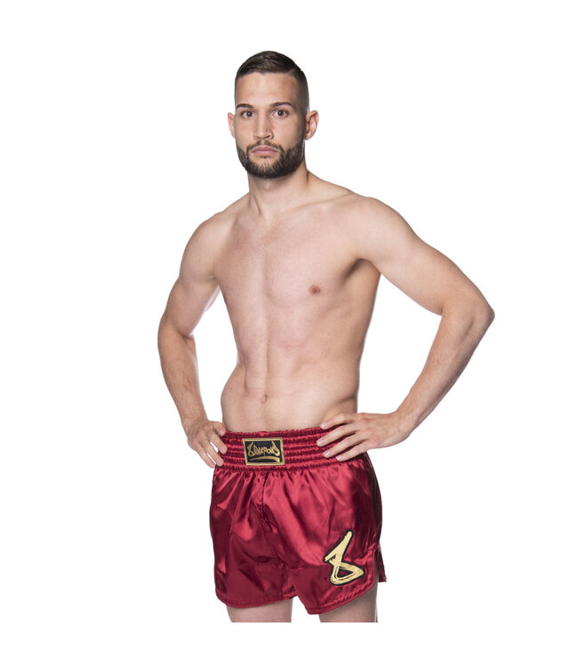 8 WEAPONS Strike Muay Thai Kickboxing Shorts Red Gold
