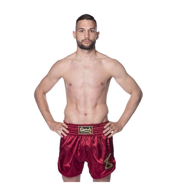 8 WEAPONS Strike Muay Thai Kickboxing Shorts Rot Gold