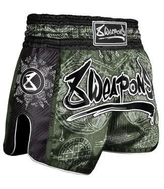 8 Weapons 8 Weapons Muay Thai Short Carbon Yantra Olive Green