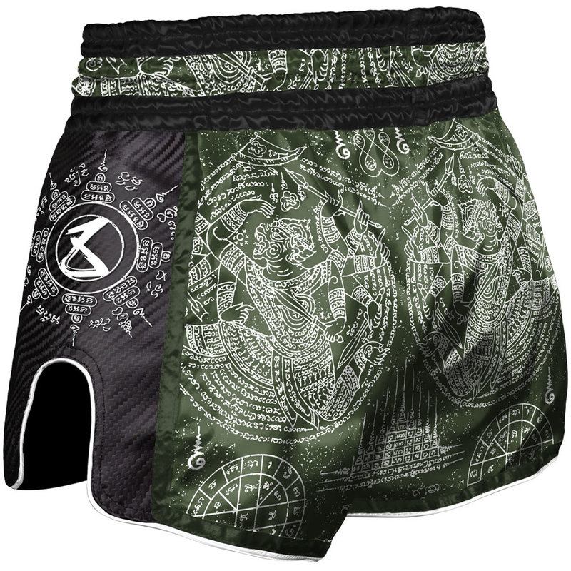 8 Weapons 8 Weapons Muay Thai Short Carbon Yantra Olive Green