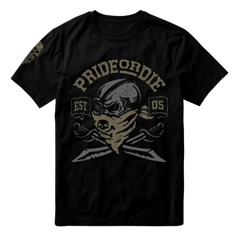 Pride or Die PRiDE or DiE Pirate T-Shirt Black