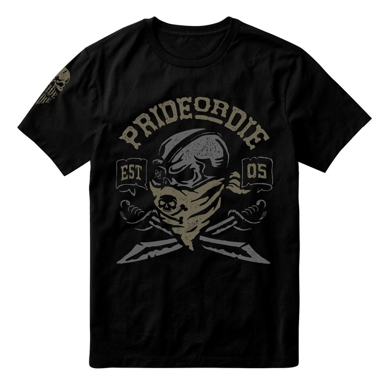 Pride or Die PRiDEorDiE Pirate T-Shirt Schwarz