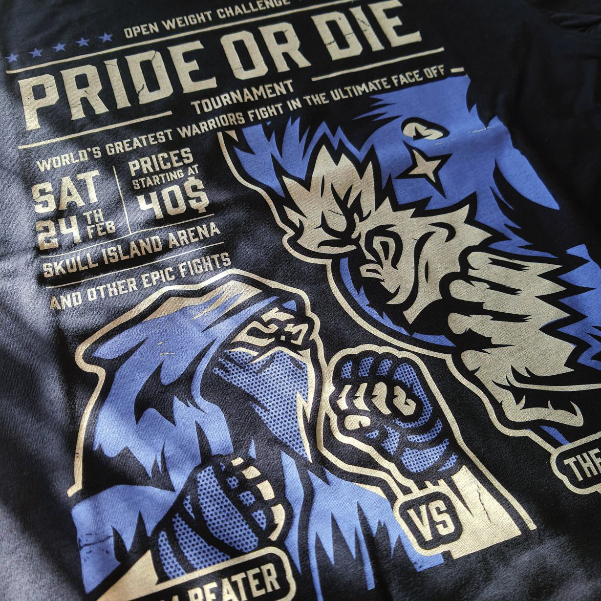 Pride or Die PRiDEorDiE Versus T Shirt Zwart