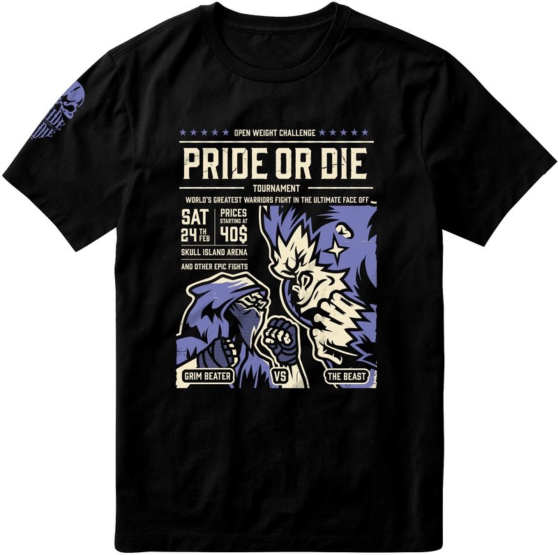 Pride or Die PRiDE or DiE Versus T-Shirt Black