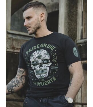 Pride or Die PRiDEorDiE Hasta La Muerte T Shirt Zwart