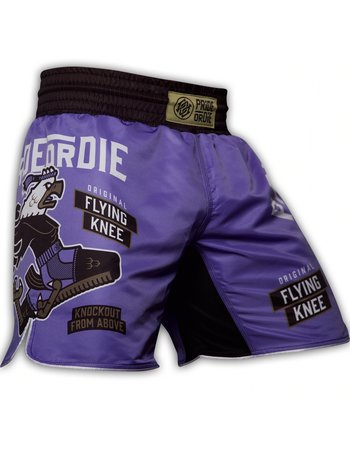 Pride or Die PrideorDie Flying Knee Fightshorts Paars Vechtsportbroek