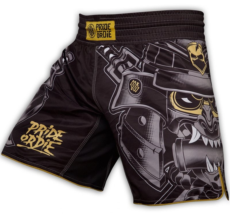 Pride or Die Pride or Die Fight for Honor Fightshorts Zwart Vechtsportbroek