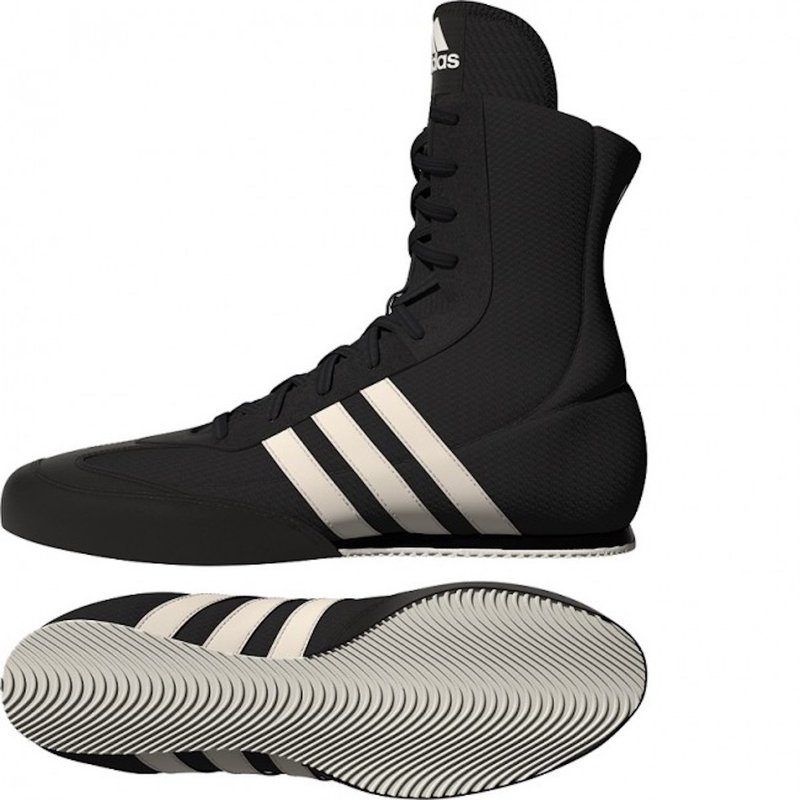 Adidas Boxing Shoes Box-Hog  Black White - FIGHTWEAR SHOP EUROPE